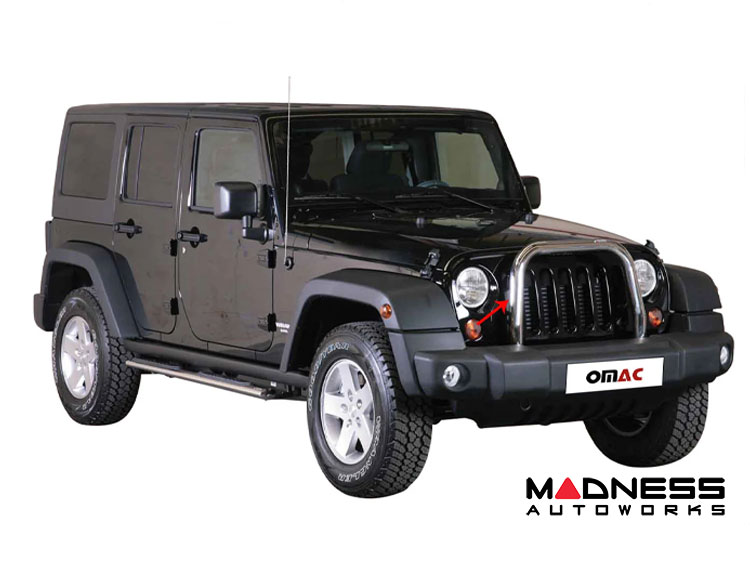 Jeep Wrangler JK Front Bumper Guard - Bull Bar - Chrome